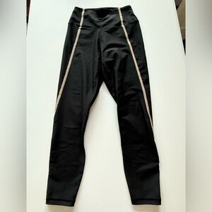 Abercrombie & Fitch YPB Black Leggings with Tan Accents